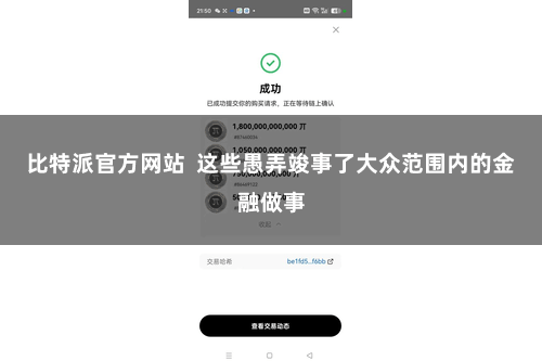 比特派官方网站 这些愚弄竣事了大众范围内的金融做事