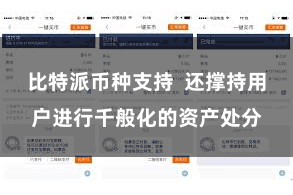 比特派币种支持 还撑持用户进行千般化的资产处分